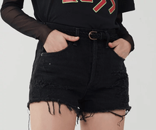 Load image into Gallery viewer, Jaden Short CLASH高腰刷破牛仔短褲