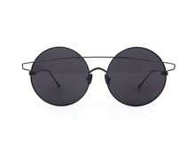 Load image into Gallery viewer, 黑色金屬橫條圓框墨鏡