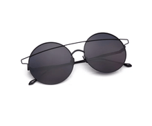 Load image into Gallery viewer, 黑色金屬橫條圓框墨鏡