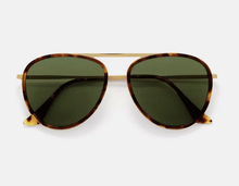 Load image into Gallery viewer, 綠色玳瑁邊框飛行員墨鏡